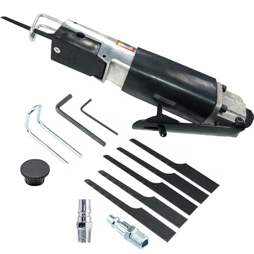 Air Reciprocating Saw Kit, Pneumatic Metal Cutting Saw Tools with 6pcs 24T 32T Blades, Handheld Power Metal Saw, Heavy Duty Aluminum Alloy Saber Saw