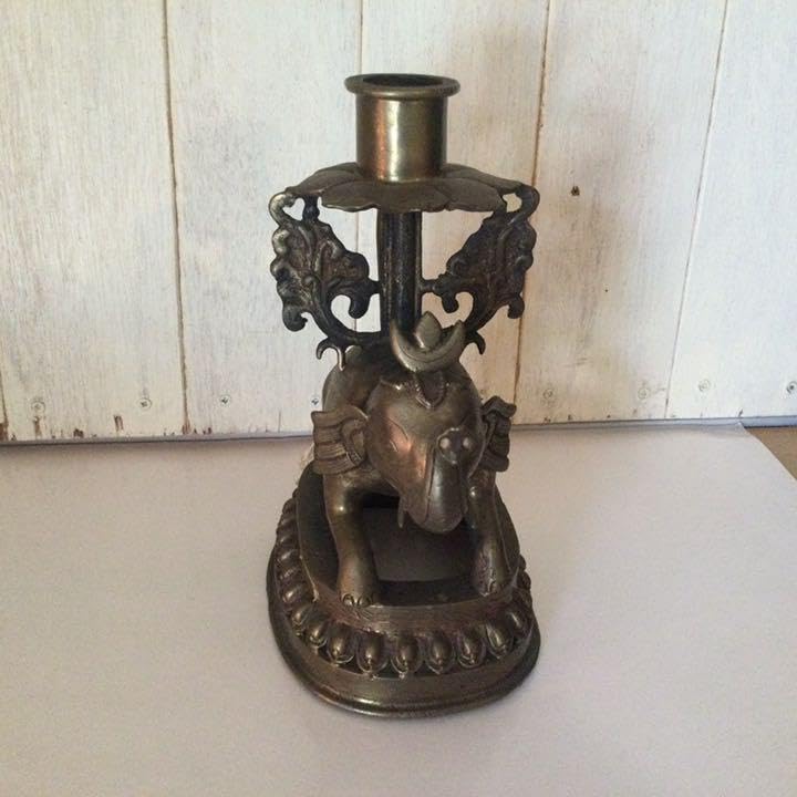 アンティーク　象のキャンドルスタンド　レトロ　金物 Amazon.co.jp: ヴィンテージ 象のキャンドルスタンド レトロ
