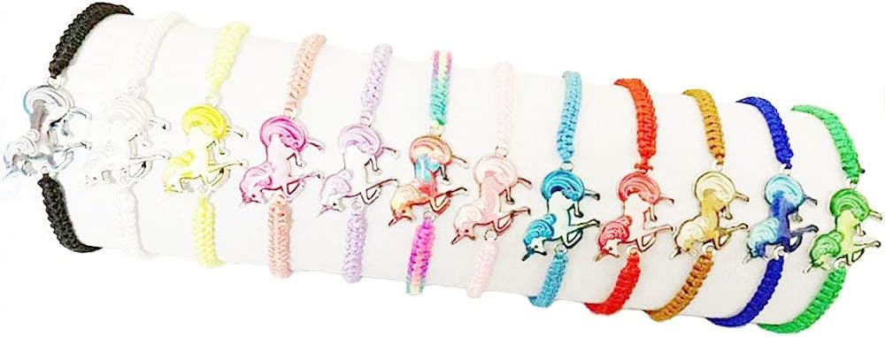 Septreize12Pc Girl Unicorn Bracelet Set Kids Party Favor Adjustable Friendship Bracelet