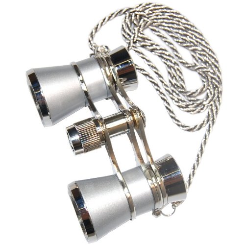 Binoculares HQRP 3x25 Compactos con cadena plata miniatura 3