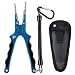 Piscifun Aluminium Fishing Pliers Hook Remover Braid Cutters Split Ring Pliers 7-1/10Inch, #3 Generation Blue