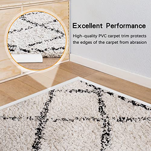 Floor Transition Strip Self Adhesive, Pvc Carpet & Floor Edging Trim Strip Suitable For Carpet Threshold Transition (3Mm, 20Ft, White) #TOP3