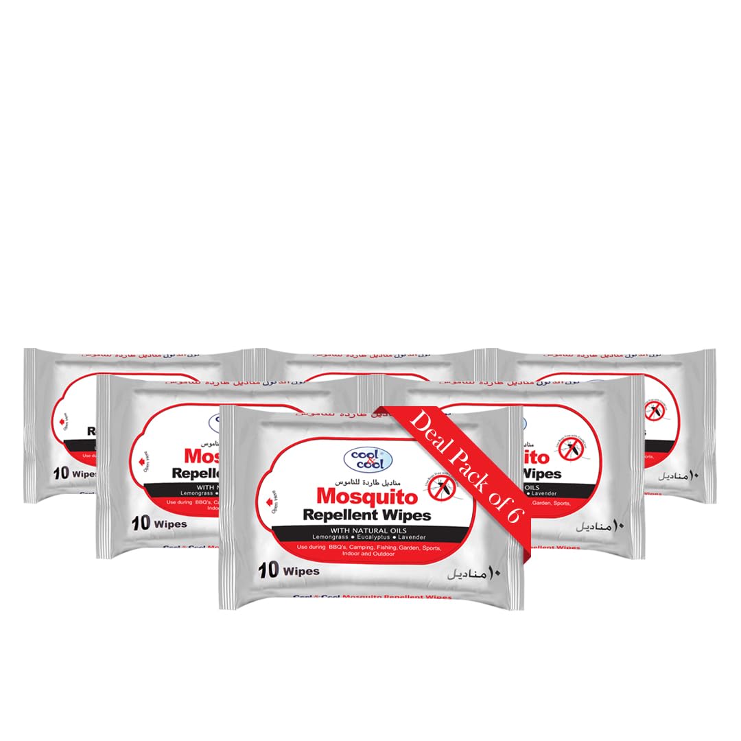 Mosquito Repellent Wipes Pack of 6
