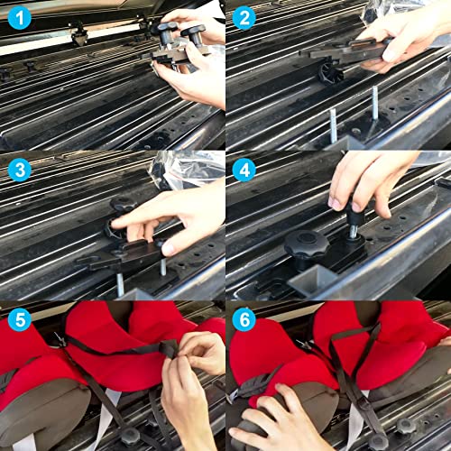 Universal Roof Box U-Bolt Clamps Cargo Carrier Roof Rack Bracket Kit Van Mounting Fitting Kit 85Mm Internal Width 40Mm Thick Luggage Rack Adjustable U Bolt Quick Release Latch For Roof Box Hardware #TOP5