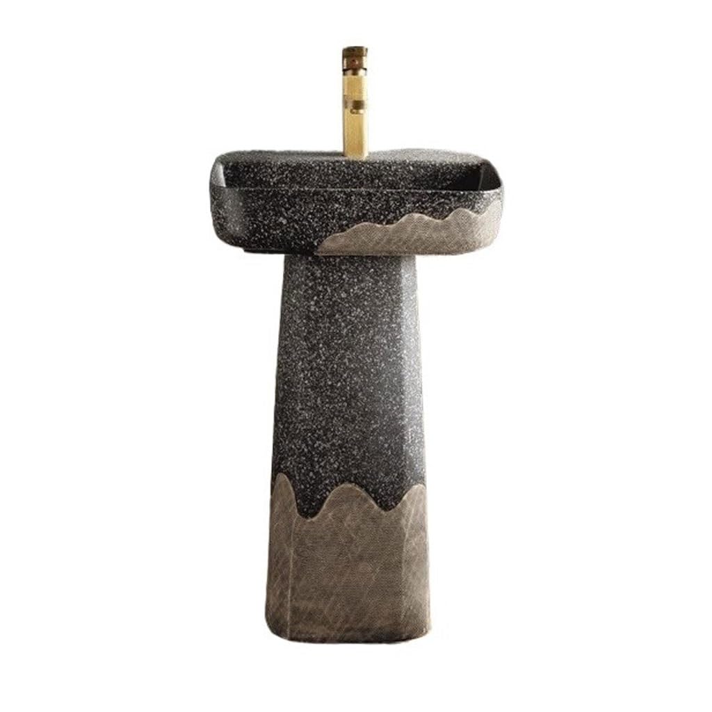 AYCDL Pedestal Sink Artistic Column Washbasin Outdoor Bathroom Washbasin Courtyard Floor-Standing Washbasin Bathroom Pedestal Sink