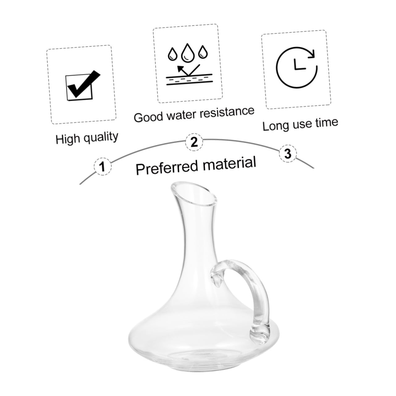 Wine Decanter mit Griff aus Premium Glas Praktischer und Stilvoller Weinverteiler für Zuhause Elegante Dekoration Sicherer Ausgießer mit Glatter Öffnung Verbessert Aroma und