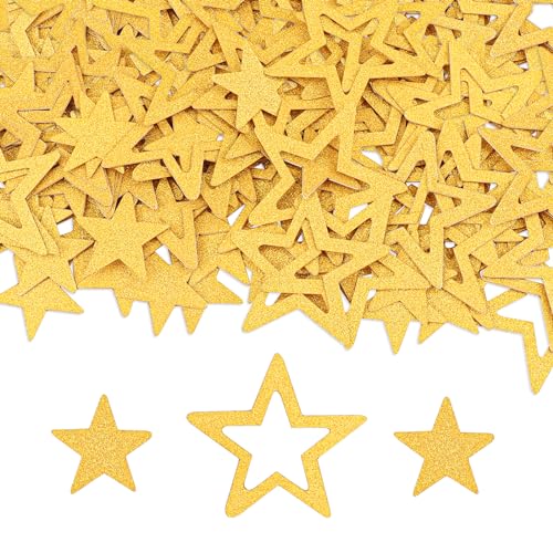 GoldRock Sterne Konfetti Gold Streudeko Weihnachten Groß 2,3-4cm, 100 Stück Glitzer Sterne Deko,Stern Weihnachten Tischdeko,Sterne Basteln für Hochzeit,Geburtstag,Weihnachtsdeko,Tischdeko Weihnachten