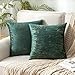 MIULEE Copricuscini in Velluto per Divano Federe Cuscini Stampati d'Oro per Camera da Letto Salotto Quadrati Federa Decorativa per Letto Matrimoniale Fodere Moderni Casa 2 Pezzi 45X45 CM Verde Scuro