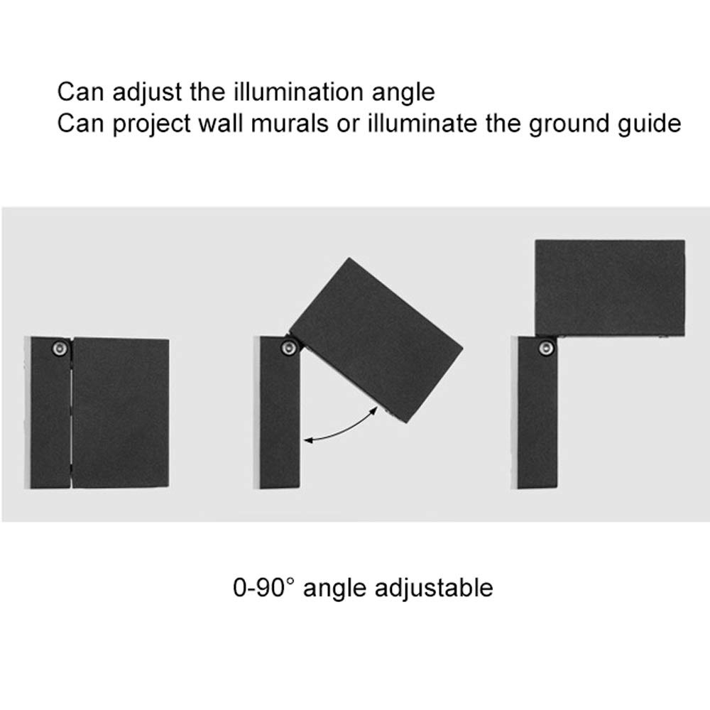 LED Outdoor Ściany Regulowany kąt wiązki kąt belki, wodoodporne lampy montowane na kinosu do korytarza, balkon, ogród, dziedziniec (czarny) (kolor: 3 W 3000K)