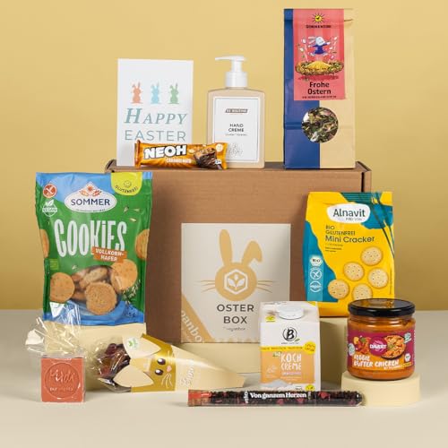 VEGAN BOX ® Osterartikel (Osterbox) | Veganes Ostergeschenk, vegane Ostern | Süßigkeiten, Geschenkbox