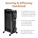Amazon Basics Portable Oil Radiator Heater for Indoor Use, 3 Heat Settings, Over-Heat Protection, ETL-certified Safety, 7 Oil-Filled Steel Fins, 1500W, 11
