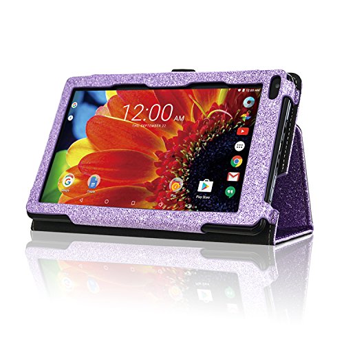 Acdream Rca Voyager 7 Case, Folio Premium Pu Leather Cover Case For Rca Voyager 7" 16Gb / 8 Gb Tablet Android 6.0 (Marshmallow), Purple Star Of Paris #TOP1