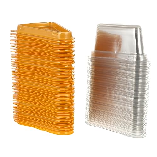 Cabilock 100pcs Triangle Dessert Cake Box Set Mousse Cake Container