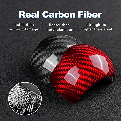 Airspeed For Mustang Gear Shift Knob Cover Carbon Fiber Interior Accessories Sticker For Ford Mustang 2015 2016 2017 2018 2019 2020 2021 2022 2023 Manual, Red #TOP6