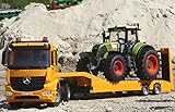 Motorsound / Beleuchtung WIM-SHOP 2-STÜCK RC Tieflader LKW Mercedes + XL Traktor Claas Ferngesteuert
