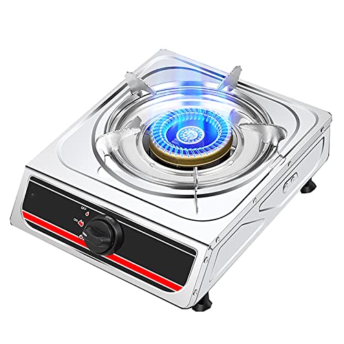 Aouoeeo Placa de Gas, Encimera de Gas, Cocina de Gas portátil de Acero Inoxidable de 4,0 kW para Comedor Interior y Exterior.