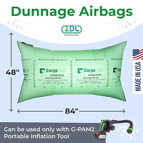 Image of IDL Packaging 48 inch x 84 inch Dunnage Airbag, Woven Polypropylene, Level 1 | Fill The Void in Trucks and Intermodal Shipments, Reusable - Load Securement Airbags for Container Stuffing