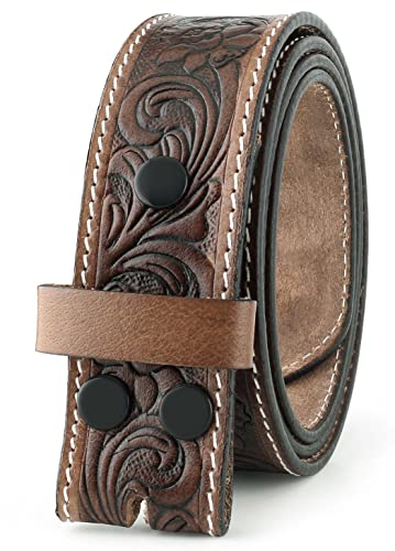 Image of F&L CLASSIC Western Belt without buckle for men - Full Grain Leather Cowboy Belts for jeans - One Piece Leather strap belt