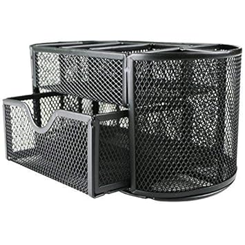 POXEFLIP Mesh Drawer 8 Section Combo Beautiful Mini Metal Mesh Desk Organizer Desk Organizer Wire Mesh 8 Compartment With Additional Drawer