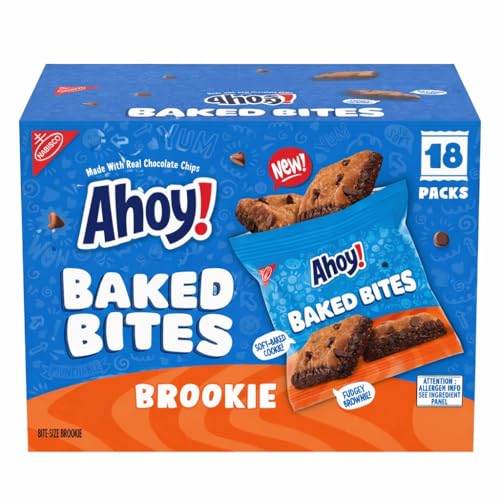 Ahoy! Baked Bites Brookie Snack Packs, Soft-Baked Cookie and Fudgey Brownie, 18 Count, 1.4 oz Each