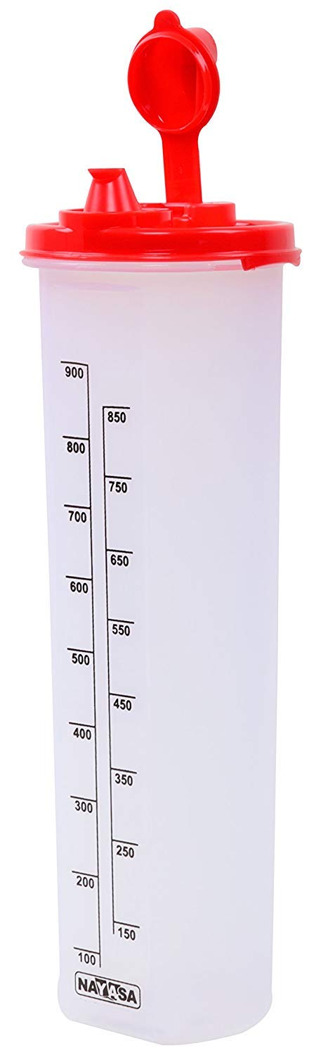 Nayasa Plastic Oil Dispenser 1000 ml Set of 2 Red - Image 5 thumbnail