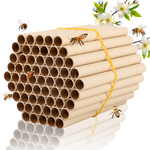 WARMFARM 150-Pack 4-Inch Cardboard Tubes for Mason Bee Nesting Kraft Paper Tubes for Bee House & Bee Hotel 5/16-Inch Paper Towel Tubes (150)