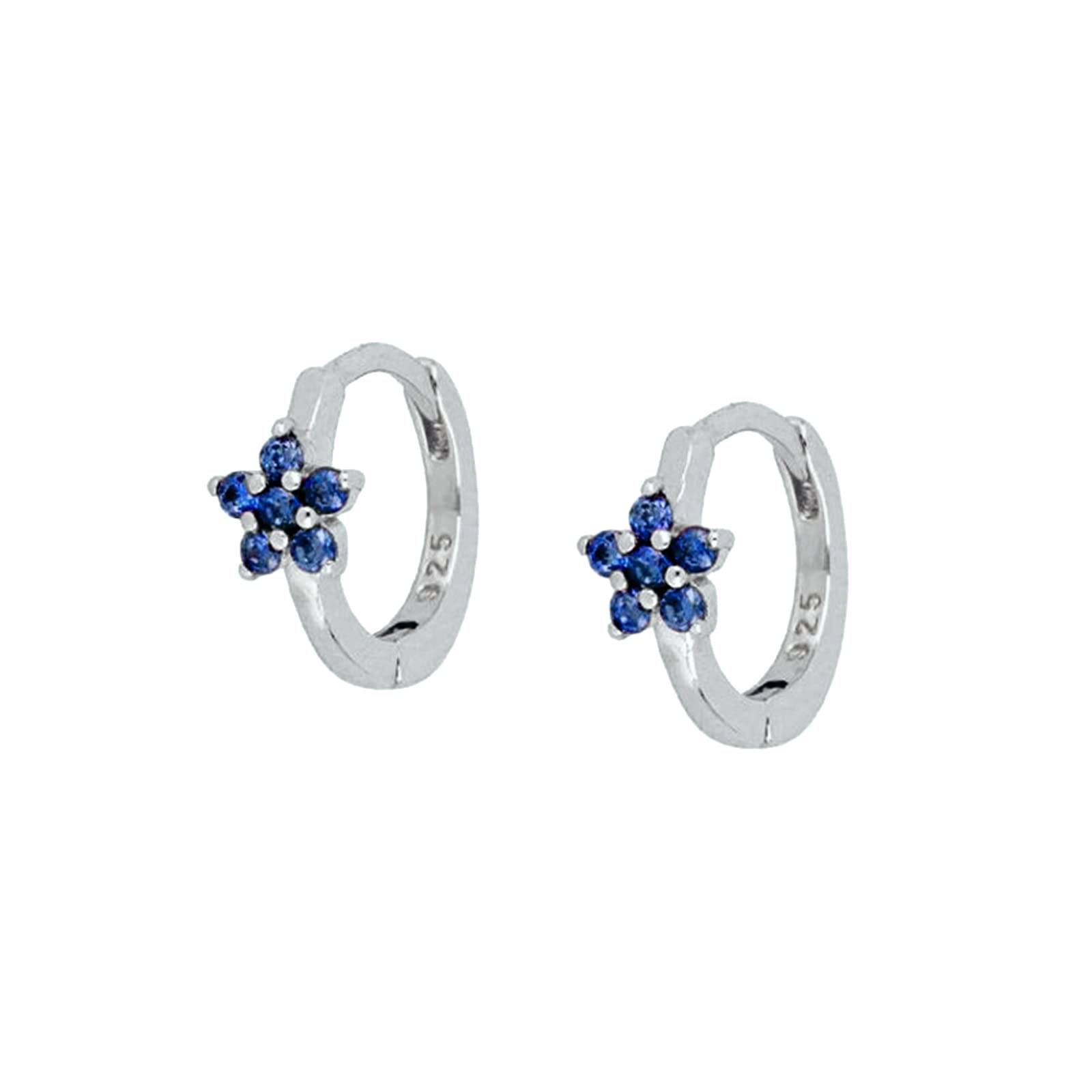 YCTTKDD 925 Silber Ohrringe Vintage, Creolen für Damen, Blume mit Zirkonia, hypoallergener Knorpel-Piercing-Schmuck