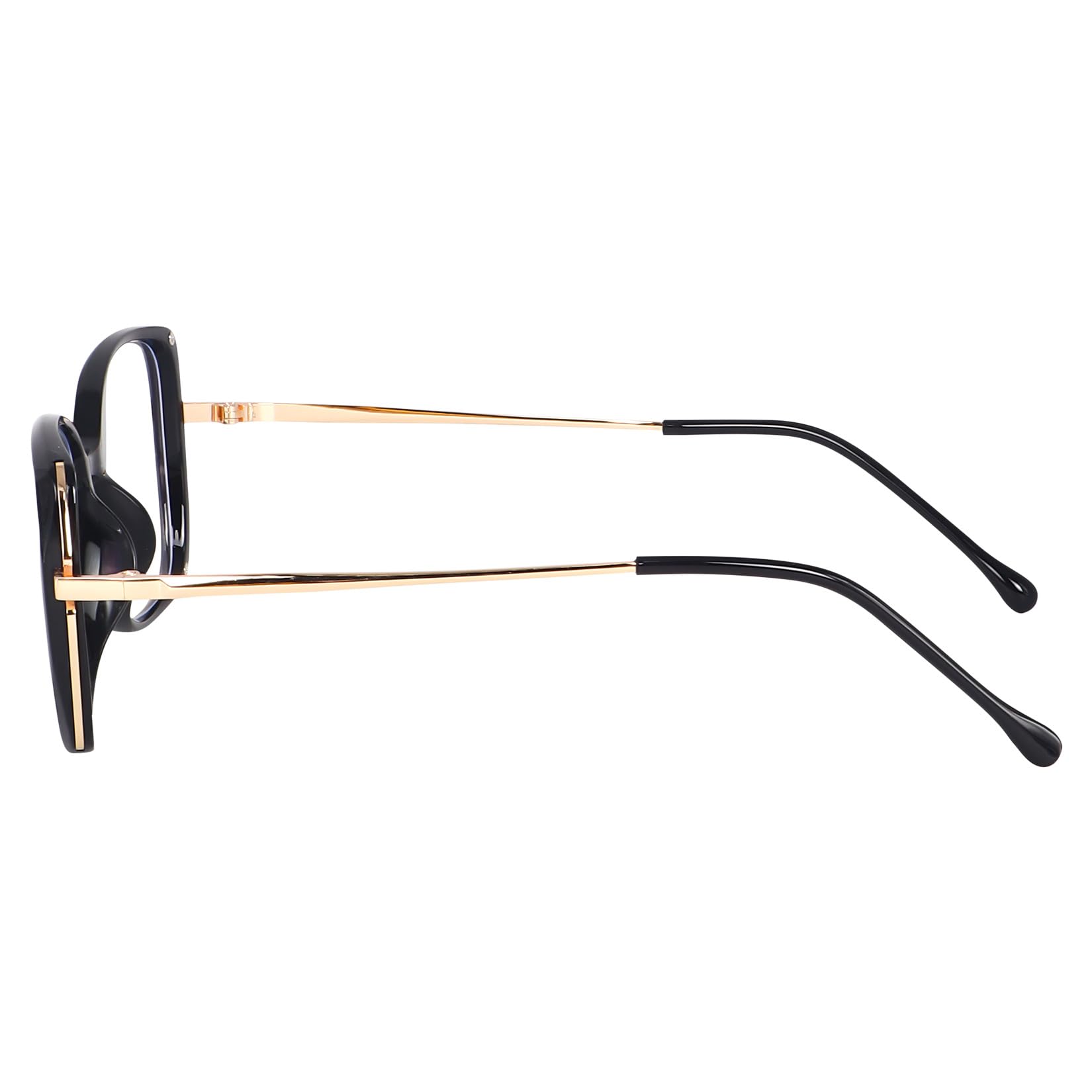 Poshh Eyewear Zero Power Blue Light Blocking Anti Glare Computer Glasses For Women | Anti Glare Glasses | Butterfly Transparent Cateye Glasses For Girls | UV Protection Glasses | (Golden Black) 2