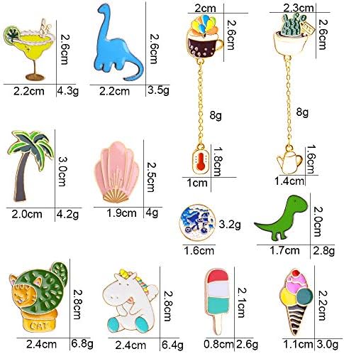 Defrsk Enamel Pins Set, 24Pcs Cute Brooch Pins Cartoon Animal Badges Button Pins Jewelry Set for Clothes Hat Backpacks Gift for Girls Women