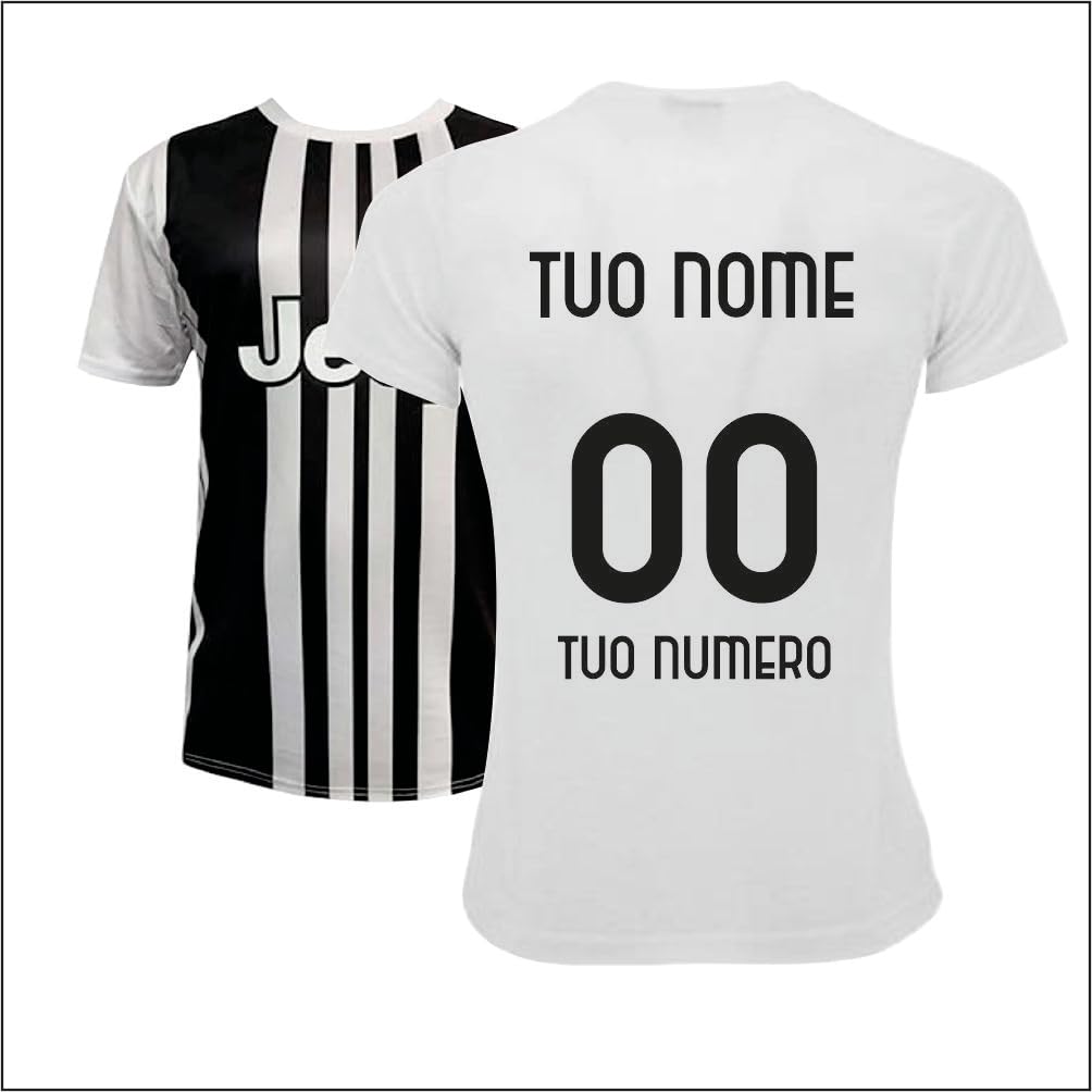 JUVENTUS Completo Calcio Personalizzabile | Replica Campionato Calcio Serie A | Maglia Pantaloncino e Calzettoni PS 40525