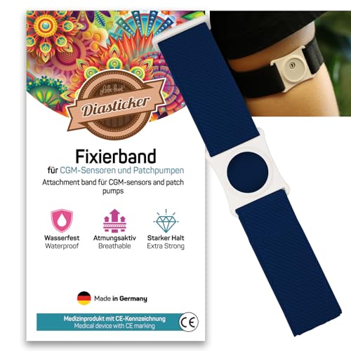 Diasticker® | Freestyle Libre 3 - Cinta de fijación | Flexible - Resistente al agua - Fuerte agarre | Protección de sensor, Fijación para Freestyle Libre Sensor | Soporte: Blanco (Mediano: 25-35 cm,