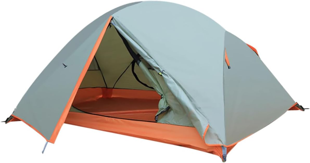 BESTonZON Double-Layer Double Camping Tent with Aluminum Poles, Waterproof Rainproof Shelter Tent for Outdoor Travel and Camping