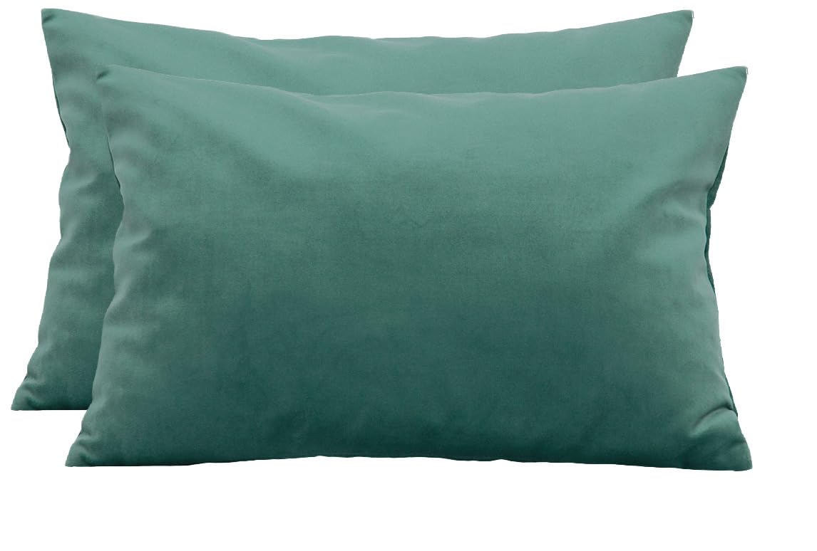 TangDepot 2-Pack Super Soft Velvet Pillow Covers, 20x20 Grass Green — view 36