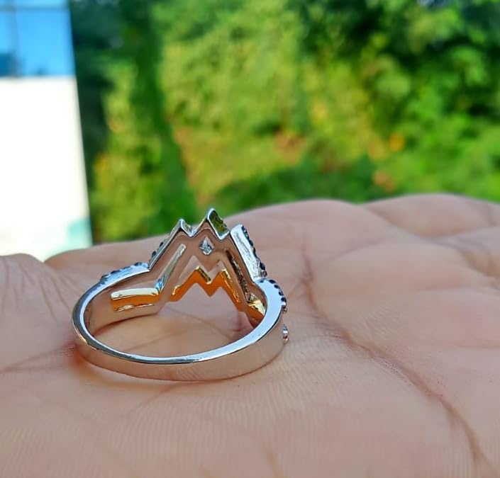 2.10 Cttw Round Shape Simulated Blue Sapphire & Simulated Red Garnet Wedding Engagement Wonder Women Collection Ring In 14K White Gold Plated 925 Sterling Silver4