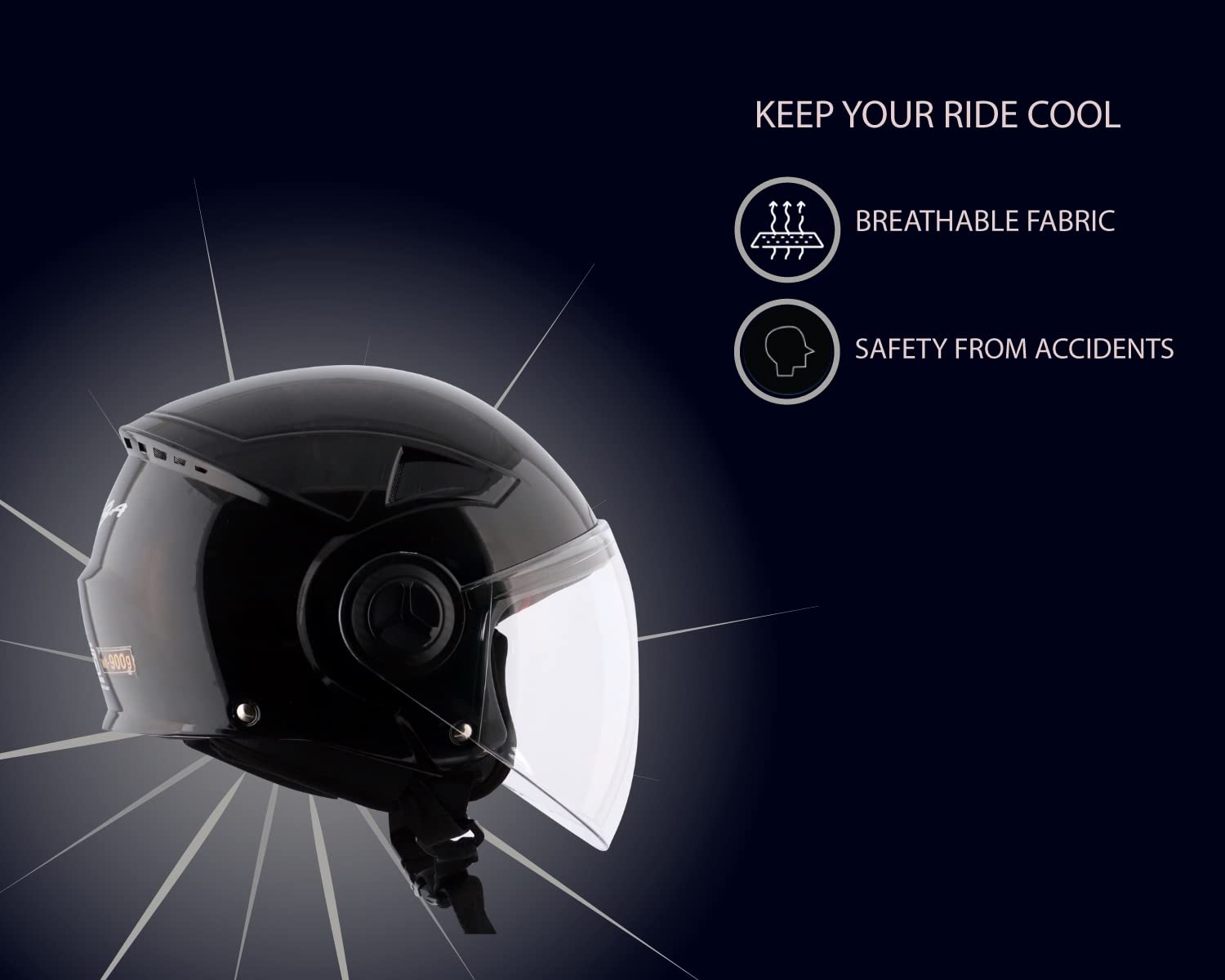 Vega Blaze Dx Black Helmet-L - Image 5 thumbnail