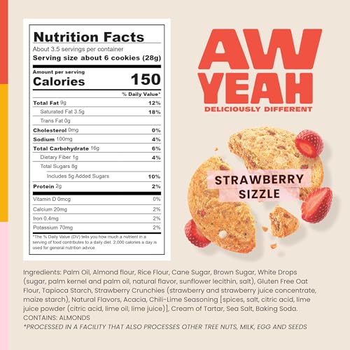 AwYeah Strawberry Sizzle Mini Cookies – Sweet & Spicy, Gluten-Free, Vegan, 3.5oz (3 Pack) – All-Natural, Non-GMO, Poppable Treat with Real Fruit, Lime, & Sea Salt – Perfect for Snacking or Sharing! - Thumbnail 3