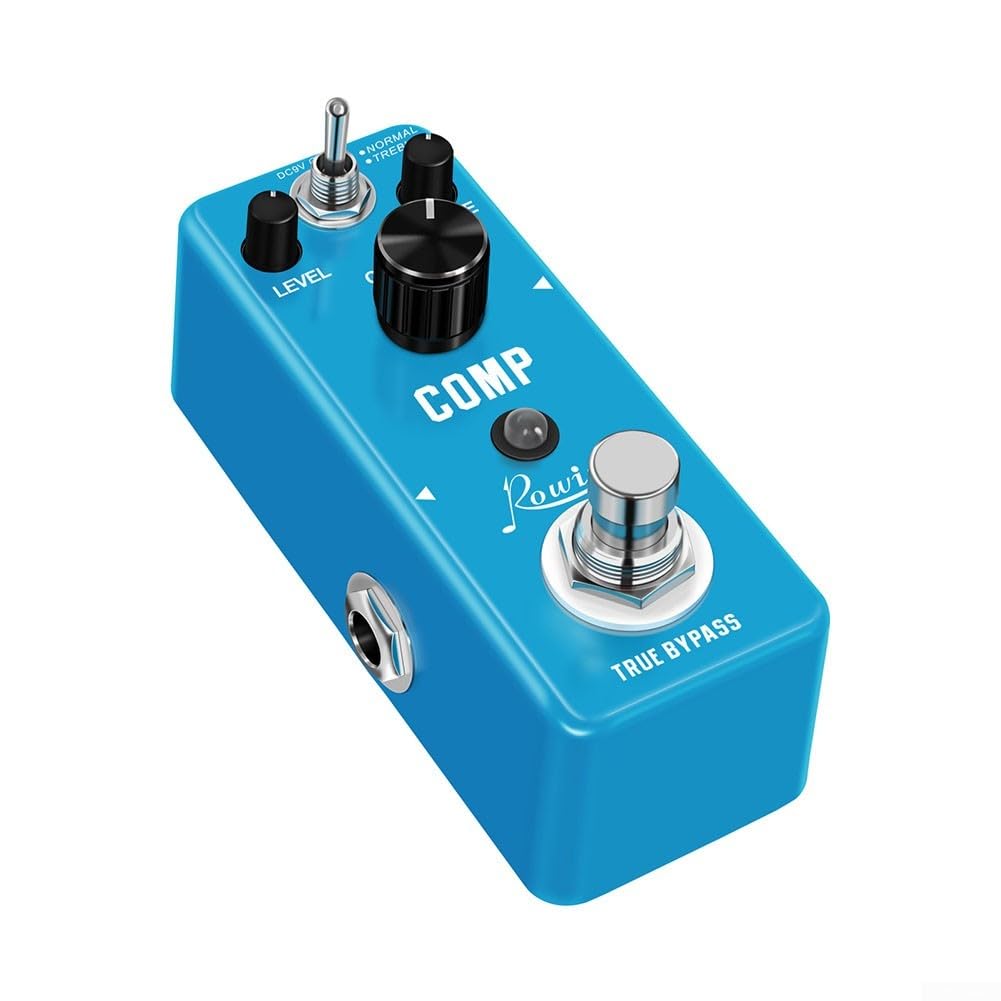 Pedale compressore per chitarra Rowin Dual Mode normale e alti per prestazioni sonore personalizzate