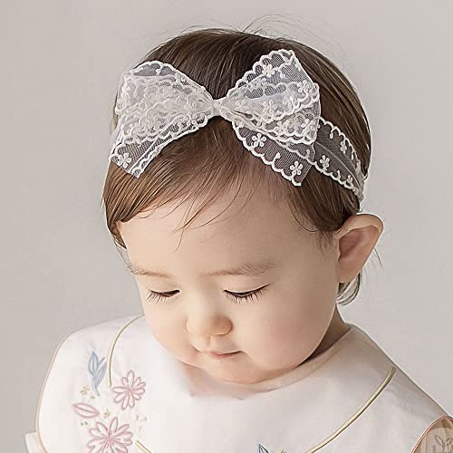 Lace Flower Bow-knot Baby Girls Headband Birthday Infant Wrap Elastic Baby Turban Hairband for Newborn Infant Toddler Kids (Style 9)2