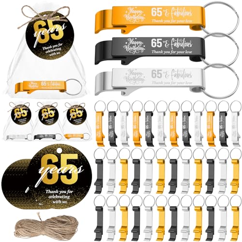 Dandat 54 Sets 65th Birthday Party Favors for Guests Birthday Bottle Opener