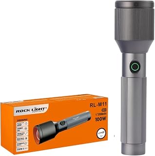 TEQO by Rock Light Rechargeable Torch | Torch Light High Power, 4 Light Modes, 20W, 2000 mah Battery,Telescopic Zoom, LED ... Price In India
