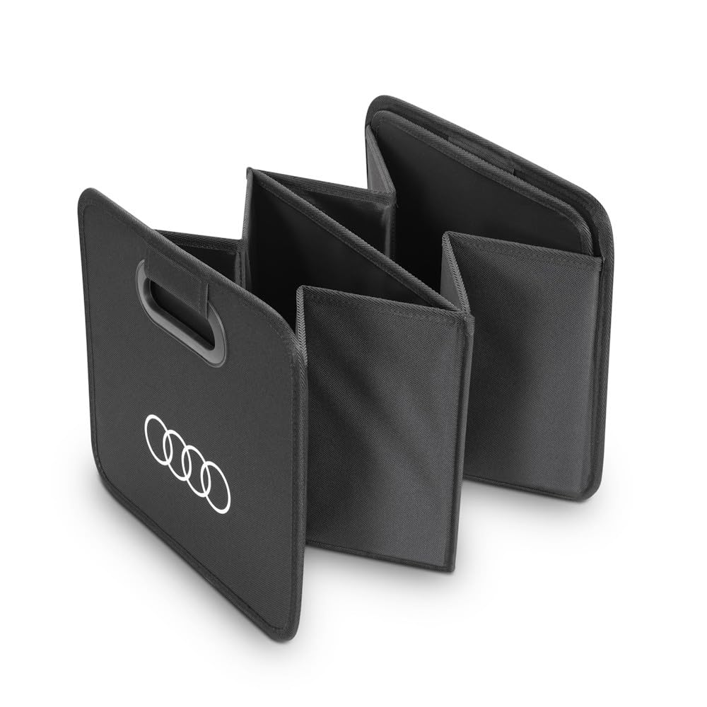 Audi 3292600400 Faltbox Tasche Kühltasche Transport Faltschachtel Kofferraumbox, schwarz, mit Audi Ringe Logo