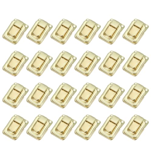 Image of PATIKIL Toggle Catch Lock 1.4 inch x 0.9 inch, 24 Pack Metal Buckle Hasp Lock Latch Clasp for Jewelry Box Wooden Case Decoration, Light Gold