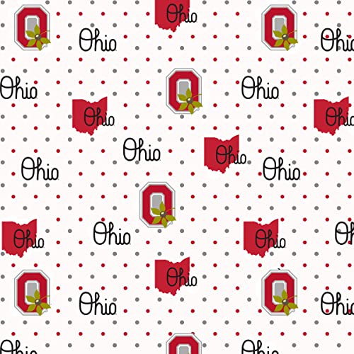 Premium Ohio State University Pin Dot Cotton Fabric – Versatile Quilting Material in Classic Buckeyes Design, 43 Inches Wide, Sold by the Yard
