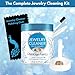 Deluxe Jewelry Cleaner, Restores and Shines Jewelry Cleaner Solution, Liquid Cleaning Brush and Polishing Cloth Kit, for All Jewelry Precious Stones, Metal Gold & Silver, Diamond Ring Cleaner