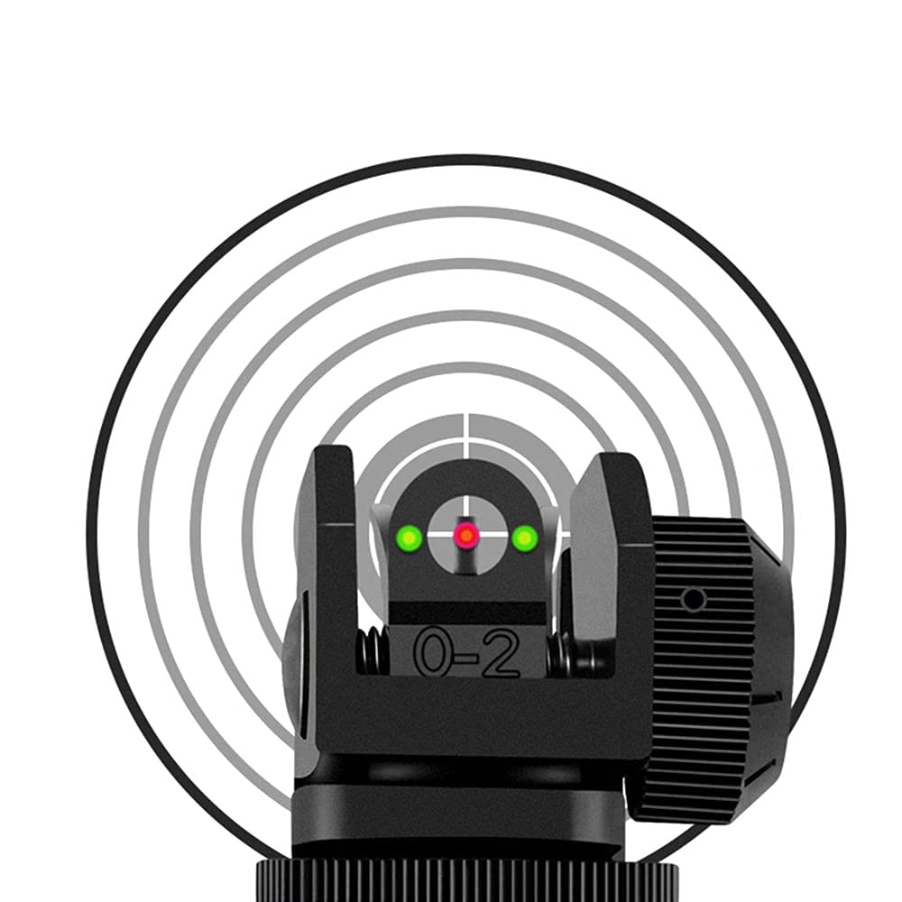 Mirino In Ferro Con Fibra Ottica HWZ | Offset 45° Per AR-15 | Anteriore Rosso E Posteriore Verde - Foto 5