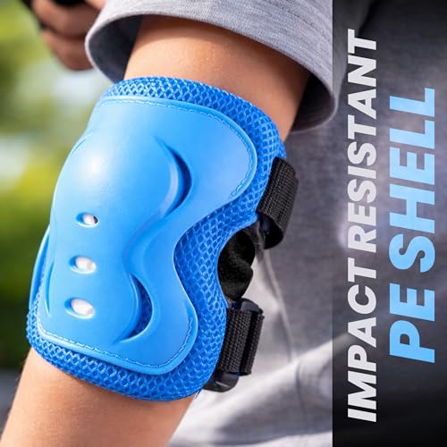 Image of JASPO Neo Kids Protective Gear Set | SX-4 | Knee Pads, Elbow Pads & Wrist Guards for Skating, Cycling & Skateboarding (Medium Size)