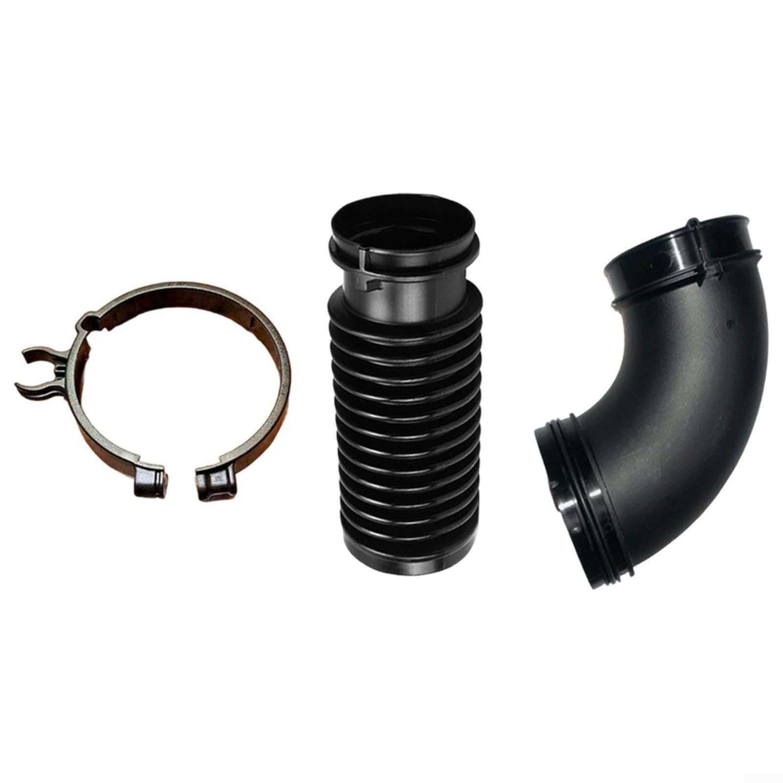 Kit de conducto de soplador de hojas, manguera corrugada flexible, abrazadera de tubo doblada, optimización del flujo de aire para BR800 BR800X BR450 BR700 SR450 plástico negro 3 piezas fácil