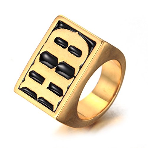 HIJONES Uomo Acciaio Inossidabile HD Anello 31