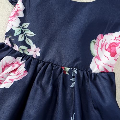 LYSMuch Toddler Baby Girl Solid Color Ruffle Backless A-Line Hem Tie Dresses4