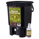 All Seasons Indoor Composter Kit, 5-Gallon Black Bucket and 8 oz Liquid Bokashi Compost Starter,...